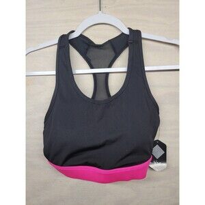 Rise By Lularoe Racerback Sports Bra Size XS Medium Support Black Pink